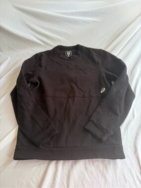 Asics Womens Black Crewneck Pullover with Logo Size M